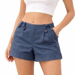 BCBGMaxAzria Navy Buttoned Cargos